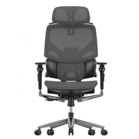 Chaise de bureau ergonomique en maille de haute qualité au design moderne avec accoudoirs 6D, soutien lombaire réglable et repose-pieds