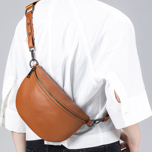 Trendy Women's Genuine Leather Fanny Pack Crossbody Bag Sling <strong>Bumbag</strong> with Fashionable Belt Handbags for Vacation Essentials - Product Image 3