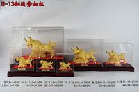 Nouvel an chinois personnalisé 2021 mascotte 24K or OX Statue métal artisanat taureau Figurine décor à la maison douze zodiaque chinois