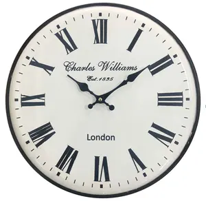 Horloge murale moderne en métal blanc, grande taille, 60cm, 24 pouces, 1 pièce, à la mode, bon marché