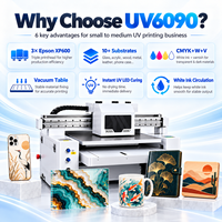 Printer UV Flatbed 6090 Efisiensi Tinggi untuk Produksi Papan Signage Presisi Stabil, Kaca, Kulit, Kayu Lapis, PVC, Akrilik
