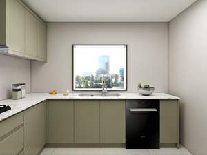 Ensemble de placards complets sur mesure en PVC/lacquer, placards de cuisine modernes en vinyle, petits, provenant d'un fournisseur du Guangdong - Product Image 3