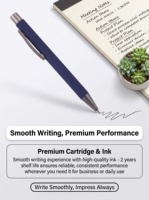 Stylo bille en aluminium doux au toucher, corps recouvert de caoutchouc, clip couleur bronze, écriture fluide, encre noire/bleue, cadeau promotionnel, logo personnalisé