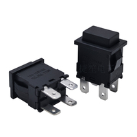 Interruptor de botón pulsador negro con bloqueo automático RL5-621 ON-OFF, 16A 250VAC T125 15*21mm DPST