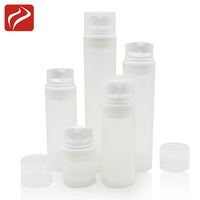 Vente en gros 10ml 15ml 30ml 50ml givré couleur blanche PP Airless bouteille de sérum cosmétique emballage