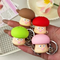 Gantungan Kunci Mini Mushroom Button Clicker, Mainan Penghilang Stres, Gantungan Kunci Dekompresi