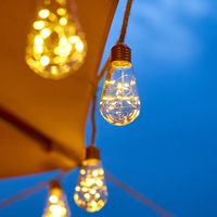 Guirlande solaire LED IP65 pour extérieur, 8 m avec 16 ampoules ou 5 m avec 10 ampoules, en corde de chanvre avec fil de cuivre, pour décoration de jardin et fêtes