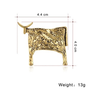 Broche de Peito de Animal em Liga de Zinco, Estilo Retrô Bronze Antigo, Zodíaco, Elegante e Personalizado, para Vestuário - Product Image 4
