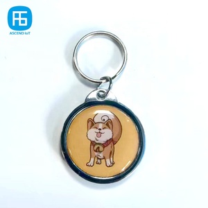 사용자 정의 로고 변형 <span class=keywords><strong>QR</strong></span> 코드 인쇄 RFID NFC 태그 키 체인 애완 동물 목걸이 RFID 열쇠 고리 개 고양이를위한 금속 반지 식별 - Product Image 2