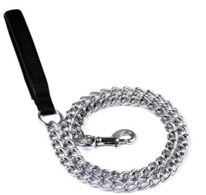 Correa de perro de acero y Metal antimordedura duradera de 6 pies con mango suave acolchado, cadena de hierro, Correa antitirones para perro grande de 4 pies 120 <span class=keywords><strong>180cm</strong></span> - Product Image 1
