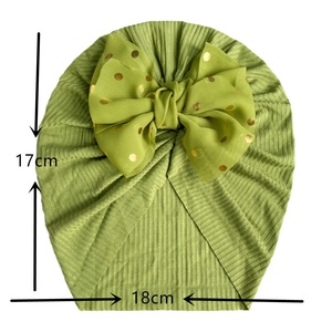 Gorro Turbante Elástico para Bebé con Lazo Floral 48-50cm, Gorro Informal de Verano Unisex para Bebé, 100% Poliéster - Product Image 5