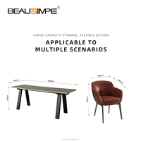 Ensemble de bureau et de chaise de travail moderne en cuir de selle, forme spéciale, minimaliste, pour le bureau à domicile, meubles de bureau, bureau d'écriture