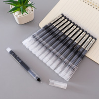 Bolígrafo de tinta de gel negro de plástico con logotipo personalizado promocional caliente con tinta de recarga de 0,5mm