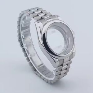 Boîtier de montre avec bracelet de 39 mm à lunette ronde, adapté au mouvement mécanique automatique Seiko NH35A, bracelet de montre de type <span class=keywords><strong>President</strong></span>, pièces de montre - Product Image 1