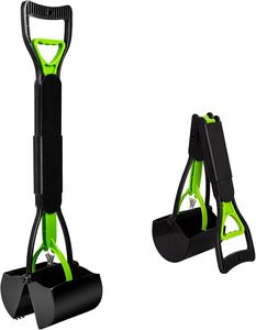 Poubelle à déjections canines en plastique grande capacité pour extérieur avec pelle, couvercle écologique et pédale, intérieur amovible - Product Image 1