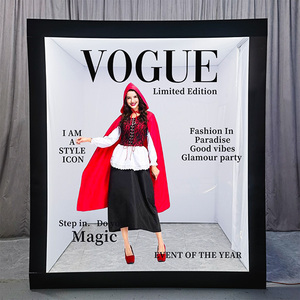 Cabine <span class=keywords><strong>photo</strong></span> intelligente avec fond de scène pliable en plexiglas et accessoires gratuits pour stand de magazine - Product Image 6