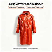 Poncho de pluie réfléchissant en tissu Oxford robuste pour hommes adultes, style coupe-vent une pièce, imperméable de sécurité pour le travail en extérieur