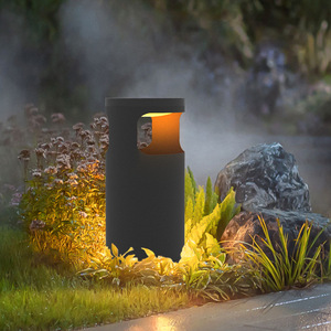 Lampe solaire d'extérieur en acier inoxydable, étanche, design poubelle, pour pelouse, cour, villa, aménagement paysager - Product Image 5