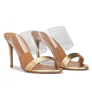 Nuevas sandalias de verano para mujer, mulas transparentes de tacón alto de PVC con punta abierta y mostrador trasero, sexis y cómodas con plantilla de PU - Product Image 1