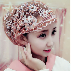 Wholesale new solid Muslim floral <b>hat</b>, multifunctional headscarf <b>hat</b> with shoulder straps, suitable <b>for</b> women's ethnic <b>hats</b> and - Product Image 3