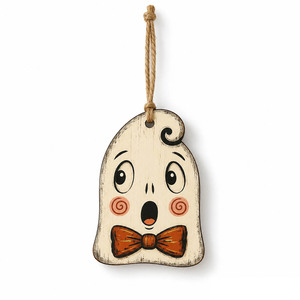 Ensemble d'ornements en <span class=keywords><strong>bois</strong></span> vintage rétro pour Halloween, étiquettes suspendues en <span class=keywords><strong>bois</strong></span>, décoration murale pour arbre d'Halloween, plateau à étages, cadeau - Product Image 4