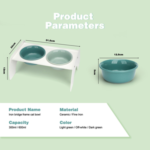 Besi Warna-warni Mangkuk Hewan Peliharaan Baja Keramik Dapat Dilepas Anti-Tip Ganda Ditinggikan Mangkuk Hewan Peliharaan untuk Anjing - Product Image 2