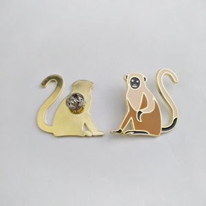 Hợp Kim Kim Loại Vá Với Pin Tùy Chỉnh Khỉ Men Kim Loại Pin Cho Áo Sơ Mi Túi Đồ Trang Sức Quà Tặng Kim Loại Nhãn Với Bướm Clasp - Product Image 2