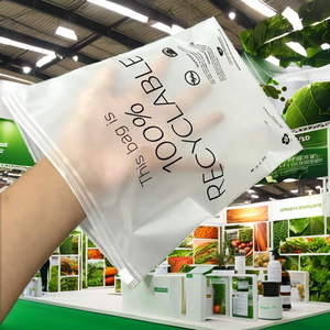 Transparent Self-Sealing EVA Clothing Packaging Bag Spot Zipper Frosted Look <b>PE</b> Plastic Socks Customizable Logo Printable <b>Shoes</b> - Product Image 2