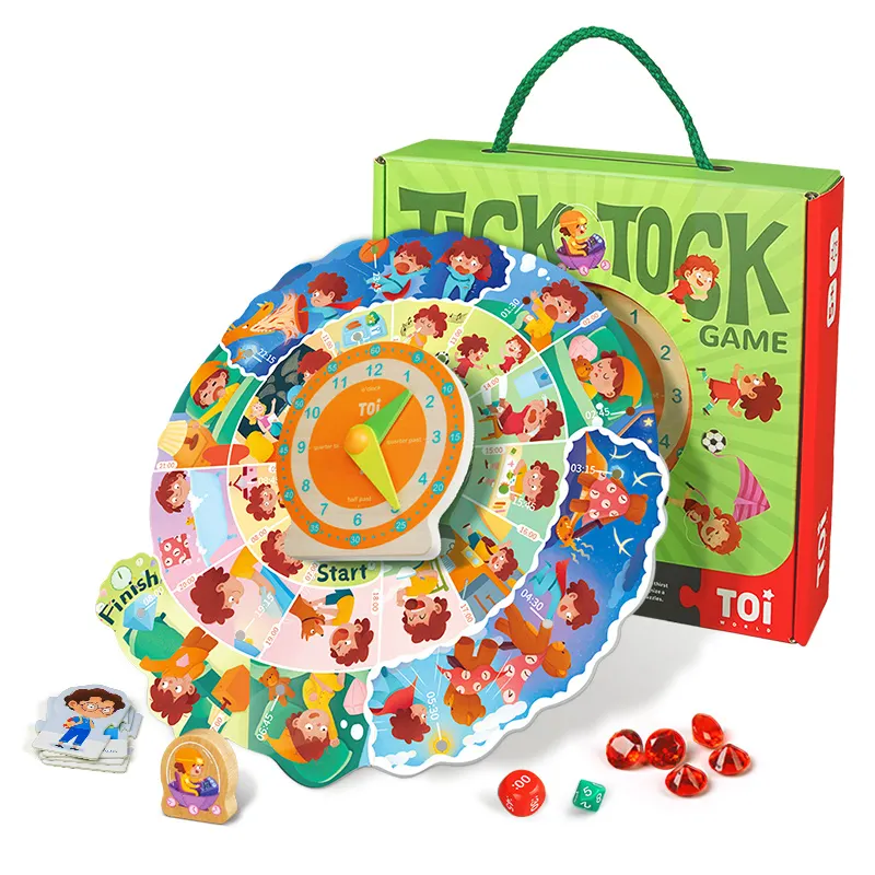 TOI Tick-tock Clock Game Children's time schedule planner puzzle Jigsaw Puzzle game toy
