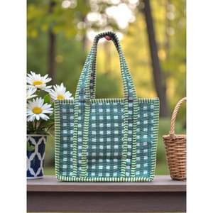 Sac à déjeuner matelassé en coton, imprimé floral abstrait, sac à main, sacs de courses imprimés au bloc, sac de plage, sacs de voyage et sacs fourre-tout à bandoulière - Product Image 1