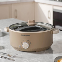Casserole électrique en aluminium et acier inoxydable à double paroi 3L, 110V 220V, contrôle numérique, revêtement antiadhésif, économie d'énergie