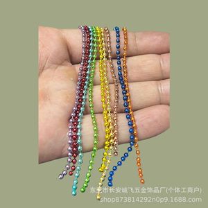 Electrophoretic Colored Metal Bead Chain 2mm Diameter 120mm Length Diy Jewelry <b>Accessories</b> <b>Bag</b> Decoration Material - Product Image 5