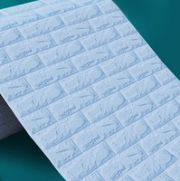 Papier Peint Mural Imperméable 3D PE Auto-Adhésif Effet Brique Mousse pour Salon