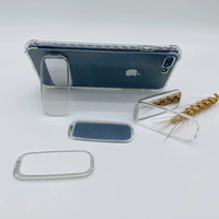 Cadeaux promotionnels, support de téléphone portable universel avec logo imprimé, transparent, en matériau ABS, anti-vibration, avec miroir