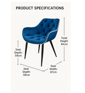 Chaises <span class=keywords><strong>de</strong></span> salle à manger au prix d'usine, chaise <span class=keywords><strong>de</strong></span> salon moderne avec pieds en métal, <span class=keywords><strong>fauteuil</strong></span> <span class=keywords><strong>de</strong></span> salle à manger rembourré - Product Image 3