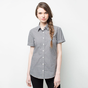 Camicie Formali <span class=keywords><strong>a</strong></span> Quadretti per Donne, Nero Rosso <span class=keywords><strong>a</strong></span> Piccoli <span class=keywords><strong>Quadri</strong></span>, Maniche Personalizzate, Camicie Uniformi - Product Image 4