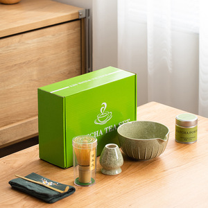 Kunden spezifisches LOGO Matcha Set 4-teiliges <span class=keywords><strong>MatchaTea</strong></span> Bart aufrechtes Set Farbige Matcha Bowl Keramik Hundert Edition aufrecht - Product Image 6