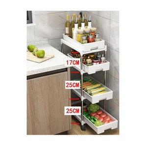 Ripiano di conservazione del cassetto della <span class=keywords><strong>cucina</strong></span> tirare fuori portaspezie per armadi da <span class=keywords><strong>cucina</strong></span> sotto il lavello dal pavimento al soffitto cremagliera di frutta e verdura - Product Image 1