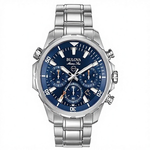 Orologio <span class=keywords><strong>da</strong></span> <span class=keywords><strong>uomo</strong></span> <span class=keywords><strong>Bulova</strong></span> Marine Star Series in acciaio inossidabile con cronografo analogico a 6 lancette, orologio sportivo alla moda al quarzo, 43 mm, 100 m - Product Image 1
