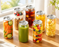 Usine chinoise, vente en gros de canettes en plastique PET de qualité alimentaire de 250 ml, 330 ml, 400 ml, 500 ml avec couvercle en aluminium pour l'emballage de boissons