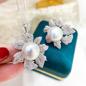 Ensemble de bijoux fins en argent S925 avec accessoires en perles DIY, support vide, pendentif cache-cernes, boucles d'oreilles, tendance 9285 - Product Image 1