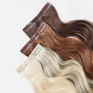 Top Quality Real Clip Ins Human Hair Virgin Raw Natural Long Straight Invisible Seamless Clip In Hair Extension 100% Remy Hair