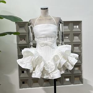 Abito Boutique di alta qualità 2025 <span class=keywords><strong>da</strong></span> <span class=keywords><strong>donna</strong></span> in pizzo con torta e Pompadour abito <span class=keywords><strong>da</strong></span> sera a spina di pesce con pantaloncini di <span class=keywords><strong>zucca</strong></span> abbinati - Product Image 2