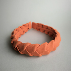 Bandeau tressé à la main en lin orange brûlé bandeau <span class=keywords><strong>cheveux</strong></span> cerceau diadème - Product Image 5