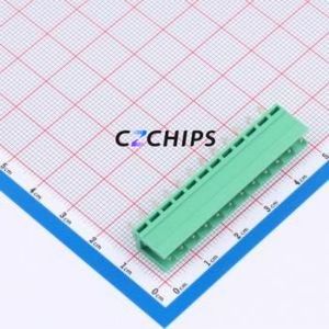 MXHT396V-3.96-12P-GN01-Cu-A Plug-in Terminal Block Through hole,P=3.96mm Board-to-Board / Socket - Open 1x12P 3.96mm Green - Product Image 1