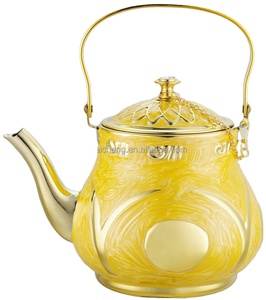 <span class=keywords><strong>Teiera</strong></span> Araba Premium in Oro con Incisioni - Ideale per Cerimonie del Tè Mediorientali e Regali di Lusso - Product Image 6