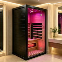 Sauna électrique pour 2-3 personnes, mini sauna intérieur en acrylique, infrarouge lointain, vapeur humide, panneau de commande informatisé, alimentation par prise, sauna de villa