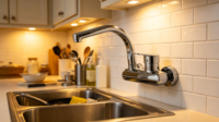 Robinetterie murale en alliage de zinc pour éviers de cuisine, avec noyaux en céramique, adaptée aux cuisines d'hôtels et d'appartements