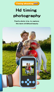 Appareil photo instantané pour enfants P8 avec écran 2,4 pouces, double objectif, capteur CMOS 1080P, filtre, impression thermique, design méduse de dessin animé - Product Image 3