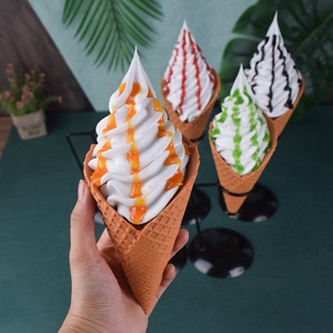 Conos de helado artificiales, modelo de comida falsa para exhibición, soporte completo, simulación de helado de chocolate, exhibición publicitaria de Big Mac - Product Image 3